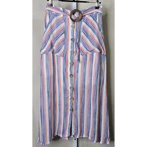 Harper Heritage Colorful Striped Skirt Women’s S Lined Pockets